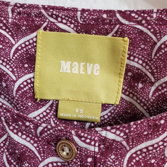 ANTHROPOLOGIE MAEVE Orlo Bib Buttondown Purple White Size XS - Picture 7 of 10